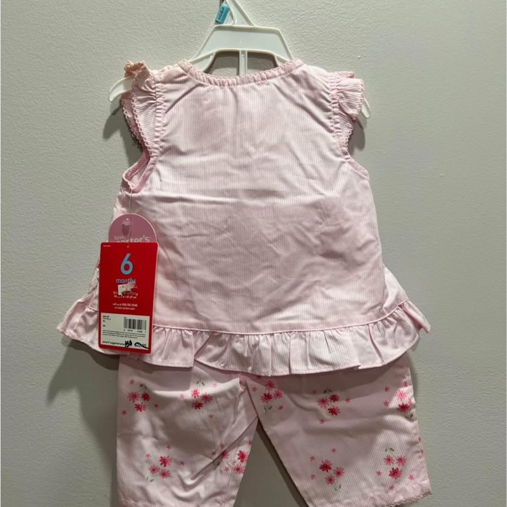 NWT baby girl flowers pink set Carter’s 6 months - Picture 2 of 2